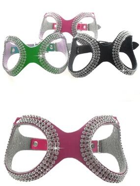 New Handmade bling leather dog harnesses